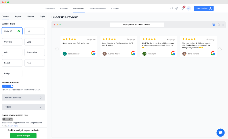 How To Create Your First Widget - Displaying your reviews on your website