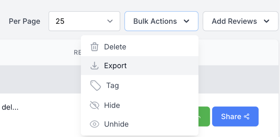 Exporting Reviews - Syncing your reviews