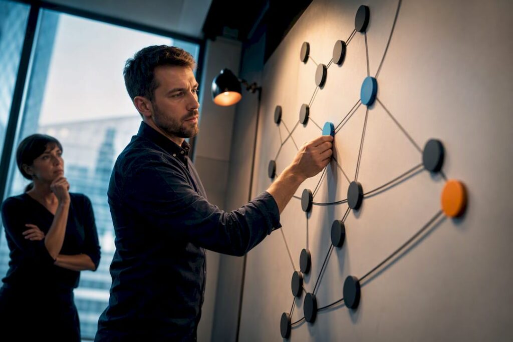 SEO strategist building an entity relationship map