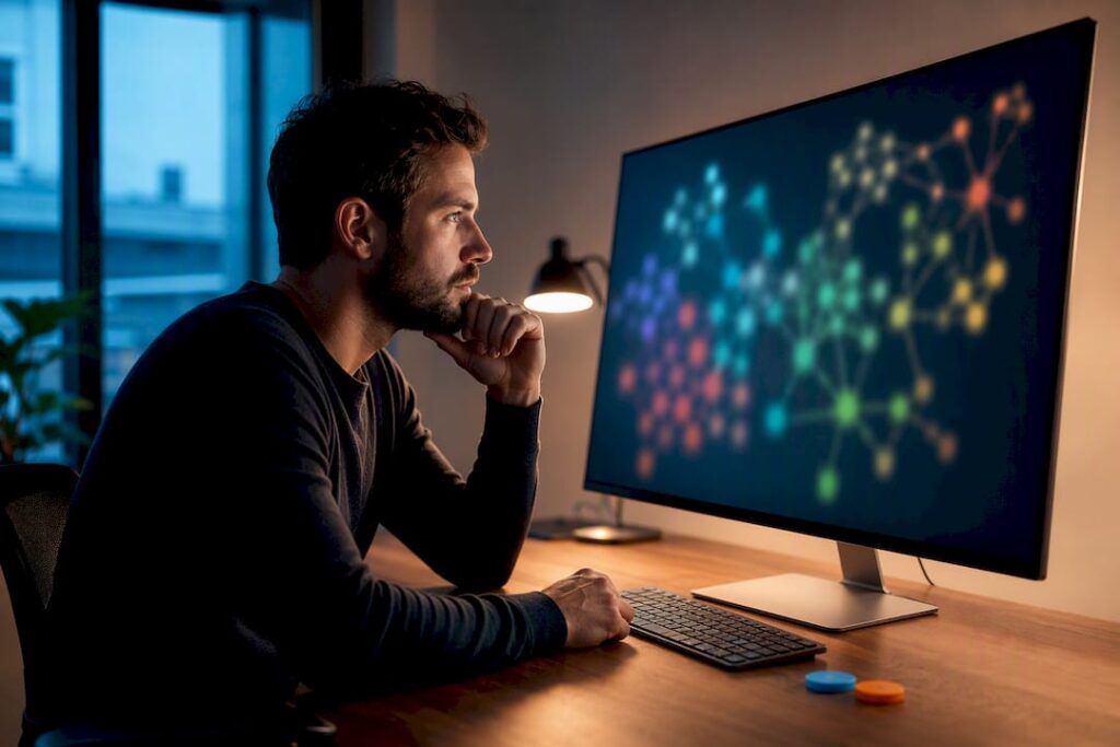 Strategist studying semantic entity clusters
