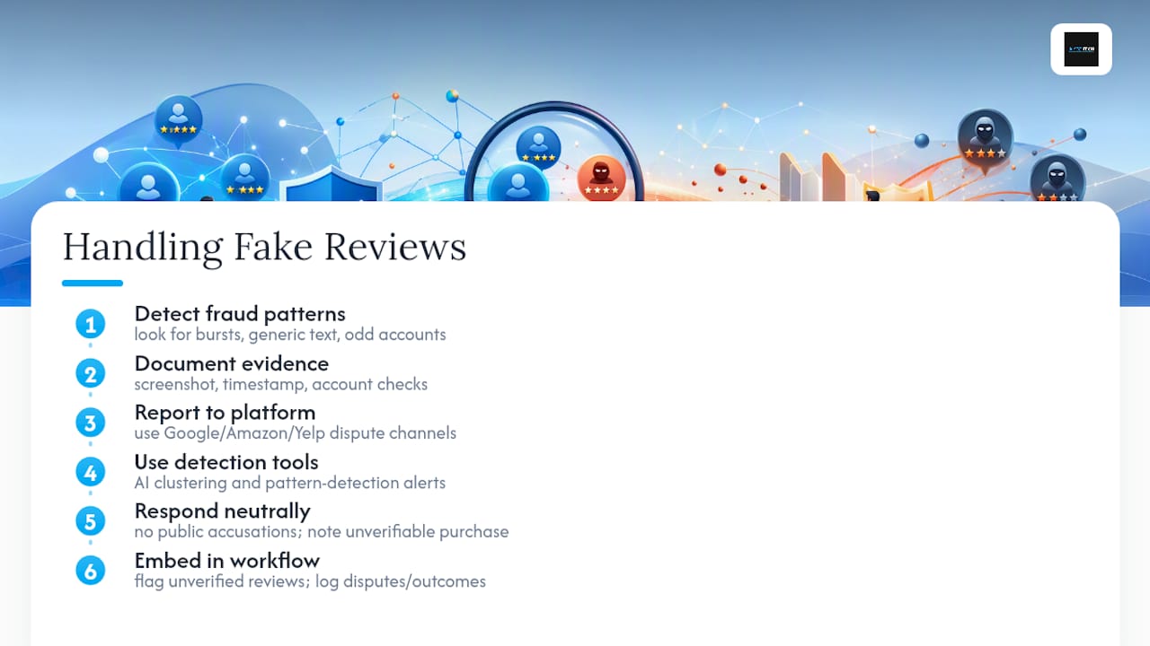 How Do You Handle Fake or Fraudulent Reviews? — overview diagram