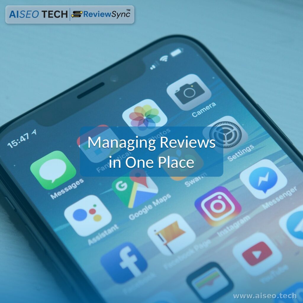 Person holding a smartphone, representing managing Google reviews on the go in one place