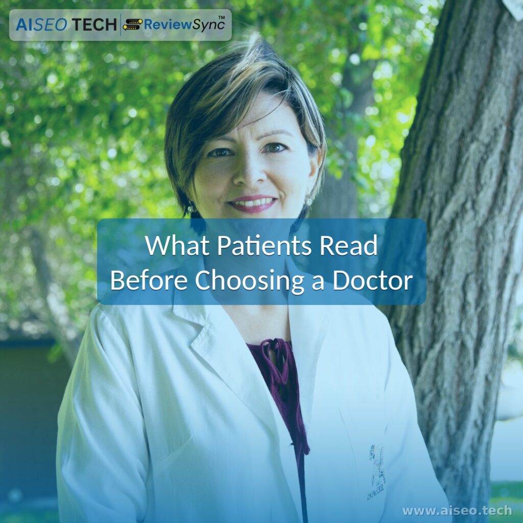 Doctor smiling in a bright clinic, representing patient reviews people read before choosing a doctor or clinic